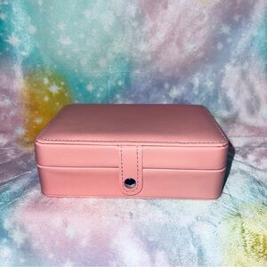 Pink faux leather jewelry box